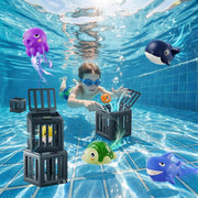 NEW Fish Box Swimming and Diving Toys, Child Adult Pool Party Toys, Toddler Floating Animals Bath Toys,  Birthday Christmas Gift