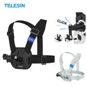 TELESIN Quick-Release Chest Strap Mount for GoPro Hero 13/12/11/10/9/8/7, Insta360, DJI OSMO Action 5/4/3 & SJCAM