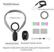 TELESIN Silicone Magnetic Neck Mount – Quick Release Phone Holder for iPhone & Samsung