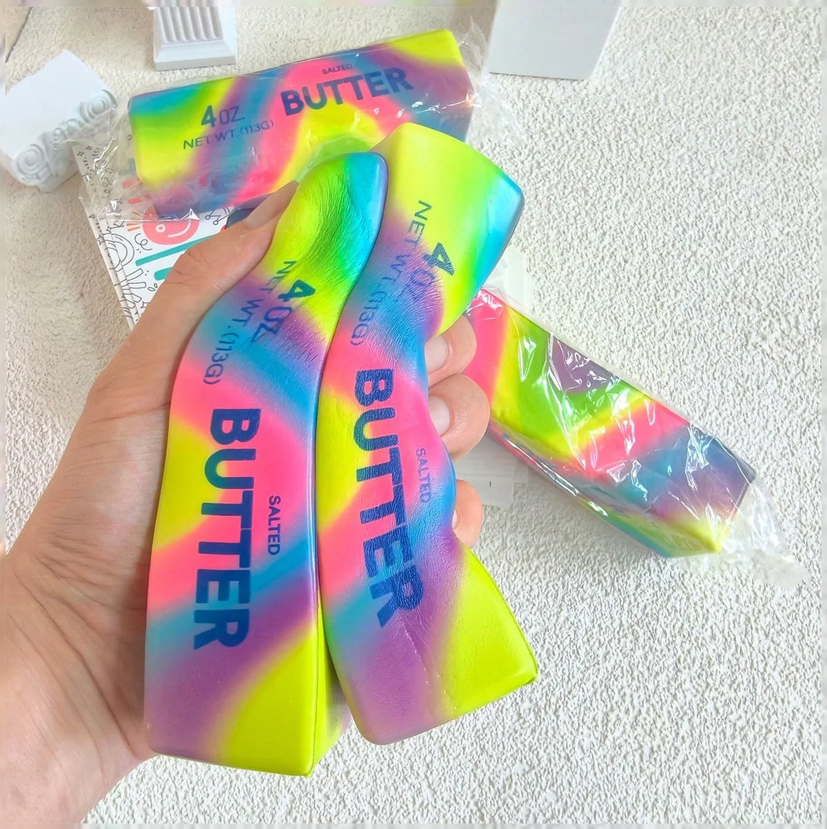1/2/3Pcs Butter Stick Squishy Toy, Soft Slow Rising Fake Food Sensory Squeeze Toy, Anxiety Relief Gift for All Ages