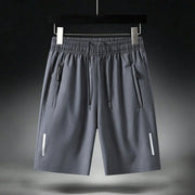 Men's Ice Silk Beach Shorts – Ultra-Thin Quick Dry Gym Sport Sweatpants with Zipper