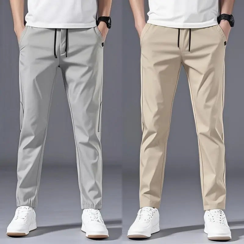 Men's Casual Straight Trousers – Korean Style, Loose Fit, Lightweight Summer Pants