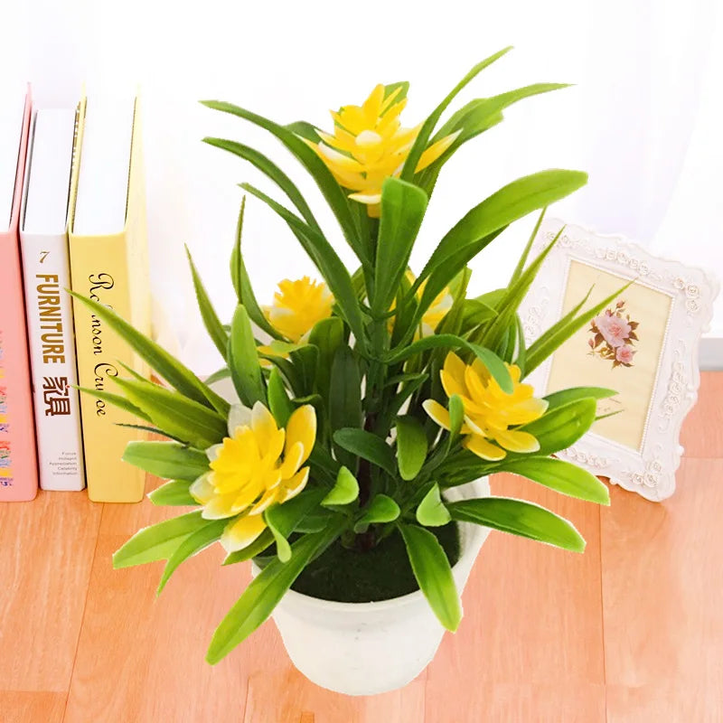 Artificial Flowers Bonsai – Fake Plant Pot for Home, Office & Wedding Decor
