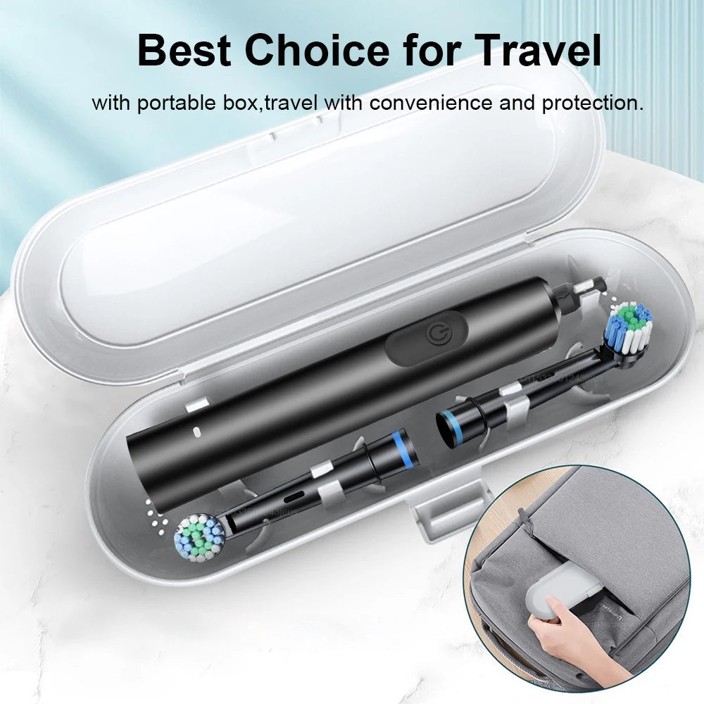Electric Toothbrush – Deep Clean & Whitening, Ultrasonic Rotation with 4/8 Replacement Heads