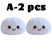 2027 New Dumpling Night Lights Glowing Dumplings Desktop Ornament Cute Glowing Dumpling Steamer Box Kawaii Dumpling Lights Gifts