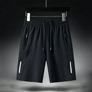 Men's Ice Silk Beach Shorts – Ultra-Thin Quick Dry Gym Sport Sweatpants with Zipper