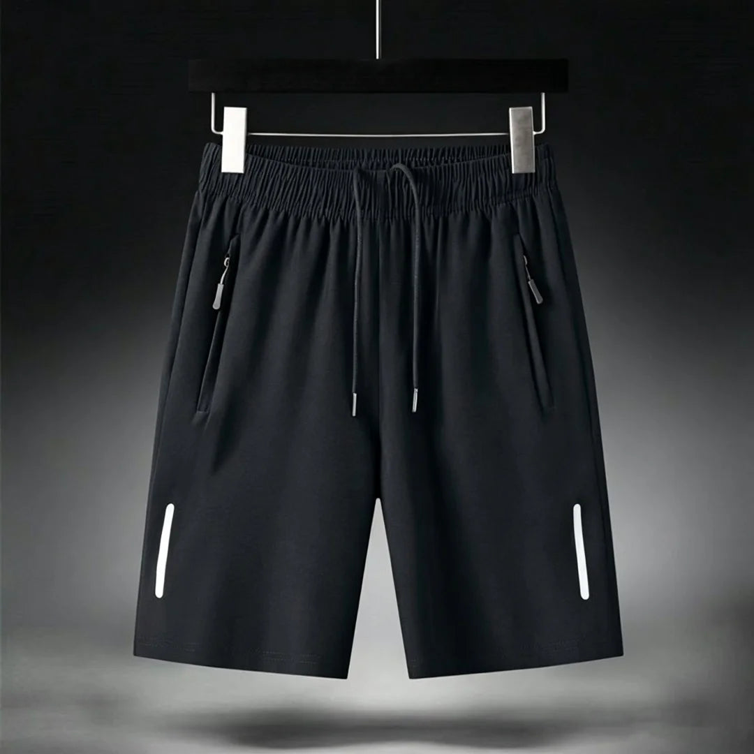 Men's Ice Silk Beach Shorts – Ultra-Thin Quick Dry Gym Sport Sweatpants with Zipper