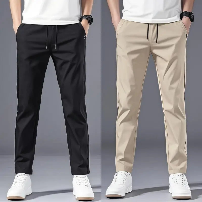 Men's Casual Straight Trousers – Korean Style, Loose Fit, Lightweight Summer Pants