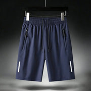 Men's Ice Silk Beach Shorts – Ultra-Thin Quick Dry Gym Sport Sweatpants with Zipper