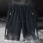 Men's Ice Silk Beach Shorts – Ultra-Thin Quick Dry Gym Sport Sweatpants with Zipper