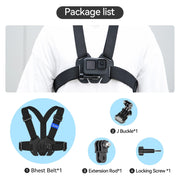 TELESIN Quick-Release Chest Strap Mount for GoPro Hero 13/12/11/10/9/8/7, Insta360, DJI OSMO Action 5/4/3 & SJCAM