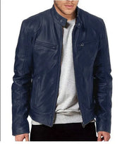 Men's Faux Leather Bomber Jacket – Casual Loose Fit Motorcycle Biker Style